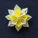 Light-bright-yellow-kirigami-pinwheel-pendant-front
