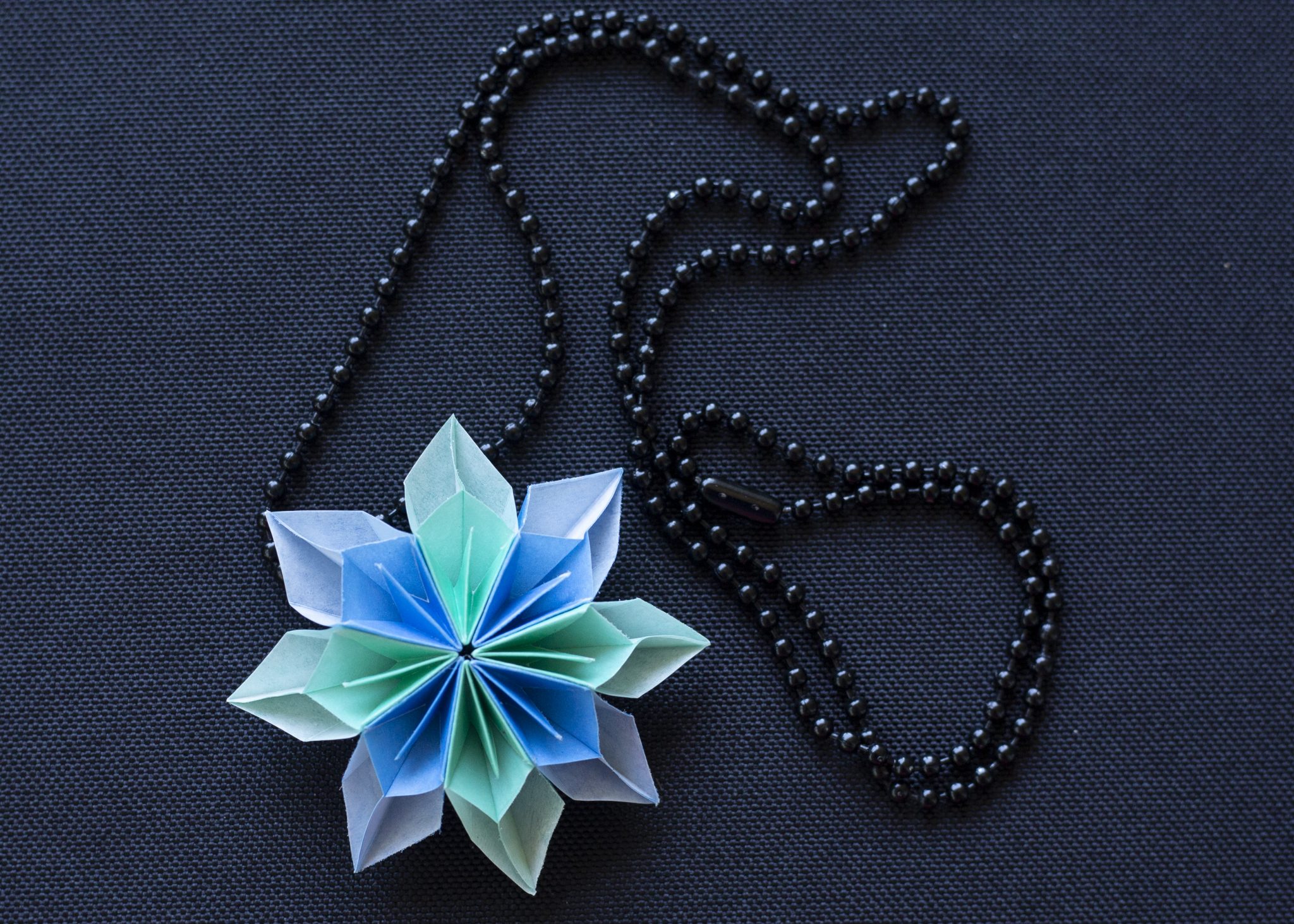 Mint and Blue Kirigami Pinwheel Pendant Necklace – Mac and Chonies