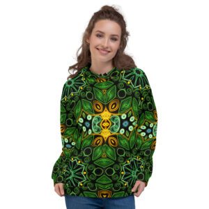 Green Goddess Quilled Art Unisex Pull-Over Hoodie
