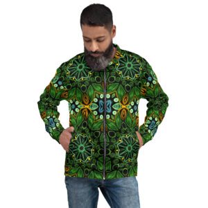 Green Goddess Quilled Art Zippered Jacket