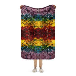 Rainbow Quilled Art Sherpa Blanket