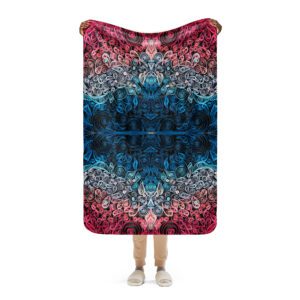 Blue Transition Quilled Art Sherpa Blanket