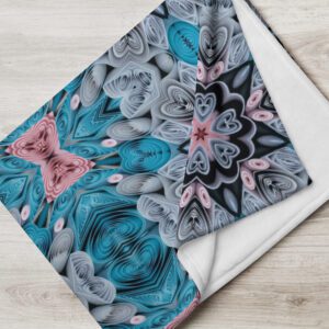 Heartbloom Quilled Art Throw Blanket