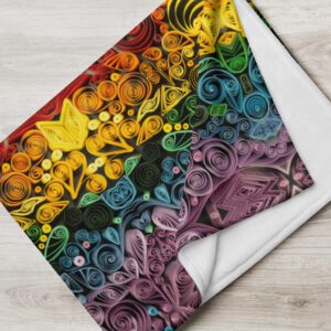 Rainbow Quilled Art Throw Blanket