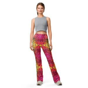 sunset vibes golden hour quilled art flare leggings