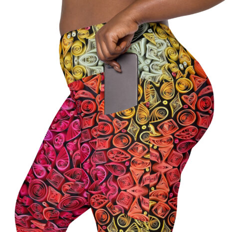 sunset vibes golden hour quilled art pocket leggings sunset vibes golden hour quilled art pocket leggings