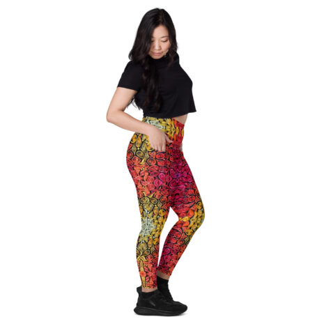sunset vibes golden hour quilled art pocket leggings sunset vibes golden hour quilled art pocket leggings