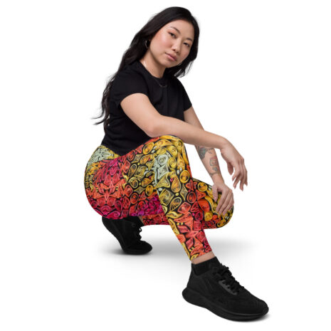 sunset vibes golden hour quilled art pocket leggings sunset vibes golden hour quilled art pocket leggings