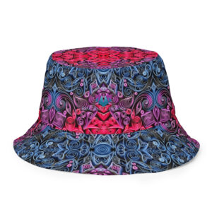 sunset vibes quilled art reversible bucket hat