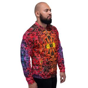 sunset vibes quilled art zippered jacket
